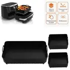 3× Silicone Pot Liners for Ninja AF500UK Air Fryer Dual Baskets Accessories Tool