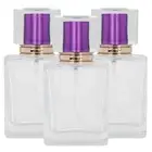 (Purple)50ml Glass Perfume Bottle Refillable Perfume Atomizer Dispenser
