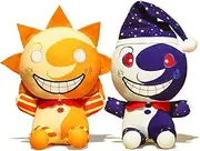 Sundrop and Moondrop Cartoon Plush FNAF Security Breach Plush , Clown Figure and Collection Stuffed Animals Plush Toys Birthday Festival Gifts for Kids and Fans