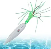 Luminous Squid Jig Hooks,Simulation Light Up Fishing Equipment | Glowing Squid Bearded Hook, Slow Shaking Bearded Tackle for Freshwater Saltwater
