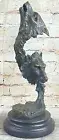 Art Deco Hand Made Bronze Sculpture Two Lonely Wolves Wolf Statue Sale