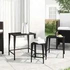 Nesting Tables 3 pcs Black Poly Rattan vidaXL