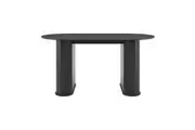 Design Square Galene Wooden Rectangular Kitchen Dining Table 160cm Slat Black