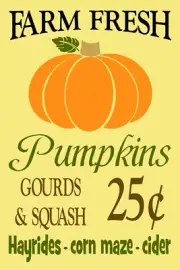 REUSABLE STENCIL 10446 AK 12x18 Farm Fresh Pumpkins MYLAR STENCILS for signs