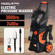 IKETA 3600 PSI High Pressure Water Cleaner Washer Electric Pump Hose Gurney