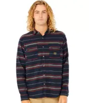 RIP CURL Men's Navy Steamzee Long Sleeve Flannel Shirt, 2XL