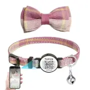 Cat Collar Breakaway with Cute Bowtie Bell, Kitten Collar with Purplish red