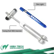5 in 1 Tuning Fork with Buck Hammer Diagnostic Set EMT, EMS Supply + Pen Light