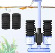 PYPABL Aquarium Sponge Filter with Water Pump, Quiet Electric Biochemical Filter, with 4pcs Filter Sponge and Ceramic Balls, for 20-150L Fish Tank, Turtle Tank, Shrimp Tank