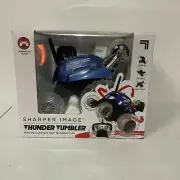 new Sharper Image Thunder Tumbler RC 360 Degree Spinning Car Remote Control blue