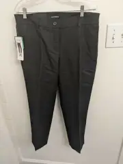 NEW NWT Hillary Radley Black Slim Leg Cropped Slacks Capris Size 12