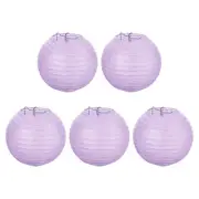5 Pcs 6" Paper Lanterns Round Hanging Chinese/Japanese Decor Light Purple