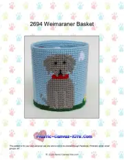 Weimaraner Dogs Basket-Plastic Canvas Pattern or Kit