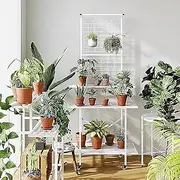 2/3 Tiered Plant Stands Shelf Indoor Outdoor, Metal Flower Pot Stand Holders Rack, Freestanding Corner Ladder Shelves for Plants Succulent Cactus, On Patio, Desktop, Window(Type J 90x22.2x176.5cm)