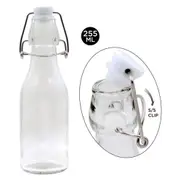 24 x Glass Clip Lock Swing Top Bottle 255ml Preserving Juice Oil Vinegar Sauce