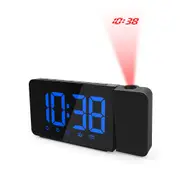 TS-3211 360�� Rotated Projection Clock FM Radio Clock Snooze Function Creative Alarm Clock BLUE COLOR