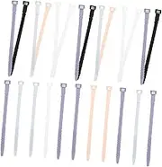 KALLORY 40Pcs Reusable Silicone Cable Zip Ties Flexible Cord Organizer for Home Office Soft Easy to Clean Versatile Cable Management