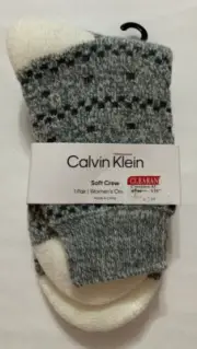 Calvin Klein Soft Crew Socks Grey One Size