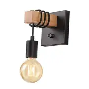 Wall Sconces Dimmable, Edison Wall Light with ON/Off Dimmer Switch, 1 Black