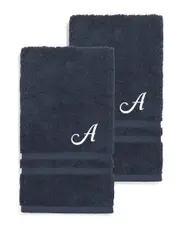 Linum Home Textiles Monogram Turkish Cotton 2pc Denzi Hand Towel Set (A-Z)
