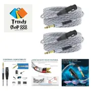 Oxygen-Free Copper 50FT XLR to 1/4 Inch Cable - 2 Pack for Ultimate Clarity