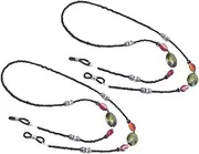 [ANDRESLAD] Secure Your Eyewear Beaded Glasses String 2pcs Eyeglass Lanyards for Women Trendy Eyewear Retainer