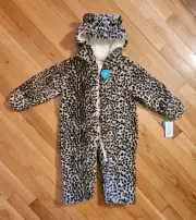NEW Carter's Baby Girl Heavyweight Faux-fur Leopard Print Winter Pram Coat (18m)