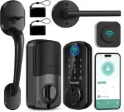Smart WiFi Front Door Lock: Hornbill Keyless Entry Fingerprint Deadbolt Black