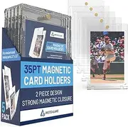 Premium Magnetic Card Holder (5 Pack) | 35PT Magnetic Card Holders for Trading Cards. Pro UV Card Protectors with Ultra Clear Design, One Touch Magnet Case for Trading and MTG Cards.