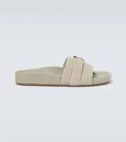 [Christian Louboutin] Christian Louboutin Embellished suede slides AU 7 grey