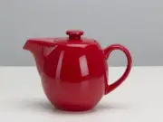 Teaz Red Stoneware 24 Ounce Teapot with Stainless Steel Mesh Infuser