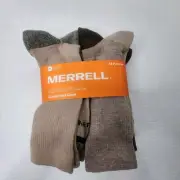 MERRELL All Purpose Cushioned Crew Socks 6 Pair M/L M 9-12 W 10-13 Multicolor