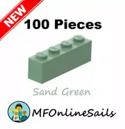 **NEW** 100x Genuine LEGO 1x4 Bricks - Sand Green - Piece # 3010 Bulk Sand