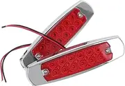 CHILDWEET Led Truck Side Lights Turn Signal Trailer Marker Lights for Automotive 24v Red Electroplating