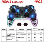 2PCS Bluetooth 2.4G Wireless Controller For Nintendo Switch Pro PC TV Box Smart Phone Tablet PS3 Tesla Shock Joystick Gamepad With Box 1PC NS015 LED