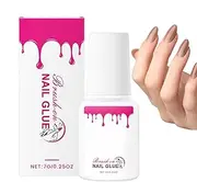 Nail Tips and Glue | Strong Adhesive Solid Nail Tips Gel with Brush,Glue Extension, Adhesive Bond, Professional Manicure Tool for Press On/Stick On Nails