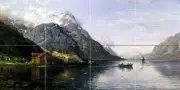 mountain river Tile Mural Kitchen Bathroom Wall Backsplash Marble Ceramic