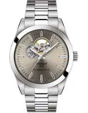 [Tissot] Gentleman Powermatic 80 Open Heart Watch in Rhodium