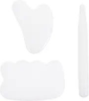 VICASKY 1 Set 3pcs Scraping Board Massage Kit for Face Body Limbs Smooth Jade Scraping Tool for Relief Skin Nourishment Essential