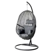 Swing Chair Egg Hammock with Stand Outdoor Furniture Seat - Black