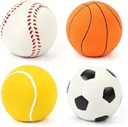 AIMALL 4 pkPack Mini Pet Sports Rubber Balls Dog Puppy Play Throw Fetch Training Cat Toy, 2.5" Diameter, Strong Build for Small Dogs & Cats
