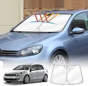 X-Car WindScreen Sun Shade Compatible with Volkswagen Golf Hatch MK5 MK6 2005-2012 Windshield Wind Screen Visor Foldable