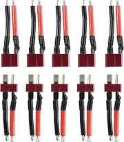 DIANN 5 Pairs T Plug Connector Female and Male Deans with 14AWG Silicon Wire for RC Lipo Battery Cable Drone