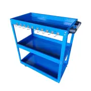 3-Tier Tool Storage Cart Heavy Duty Shed Mechanic Hooks Rack Shelf Trolley Blue