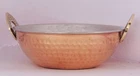 8 Inch Copper Steel Brass Kadai Wok Handmade Indian Cooking Pan Durable 0.47KG