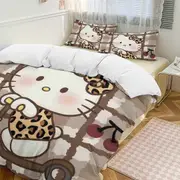 v473 Hello Kitty 3-Piece Twin Bed Set - Includes 1 Single Comforter And 2 Pillowcases Bedding - Fade Resistant Microfiber - Hello Kitty io473
