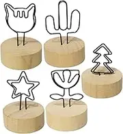 5Pcs Card Holders Elegant Table Number Stands for Home Centerpiece Decorations Weddings Showers Clips with Log Base