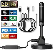 TV Antenna - TV Antenna for Smart TV, HD Digital TV Antenna with Signal Amplified, Support 4K 1080P, Indoor Outdoor Digital Antenna for Smart TV Receive Local Channels - 16.40FT Coax HDTV Cable