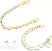 2Pcs Phone Wristlet Strap Decoration, Gold Pearl Heart Phone...