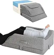 KingPavonini Adjustable Leg Elevation Pillows for Swelling After Surgery, Cooling Memory Foam Wedge Pillow Blood Circulation, Sleeping, Sciatica Back Knee Hip Ankles Pain Relief